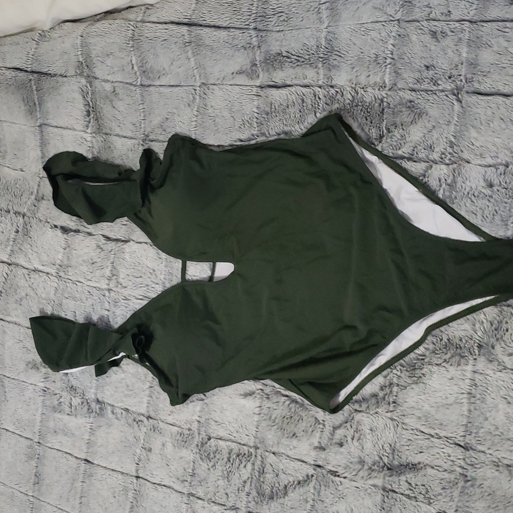One piece olive green swimsuit
